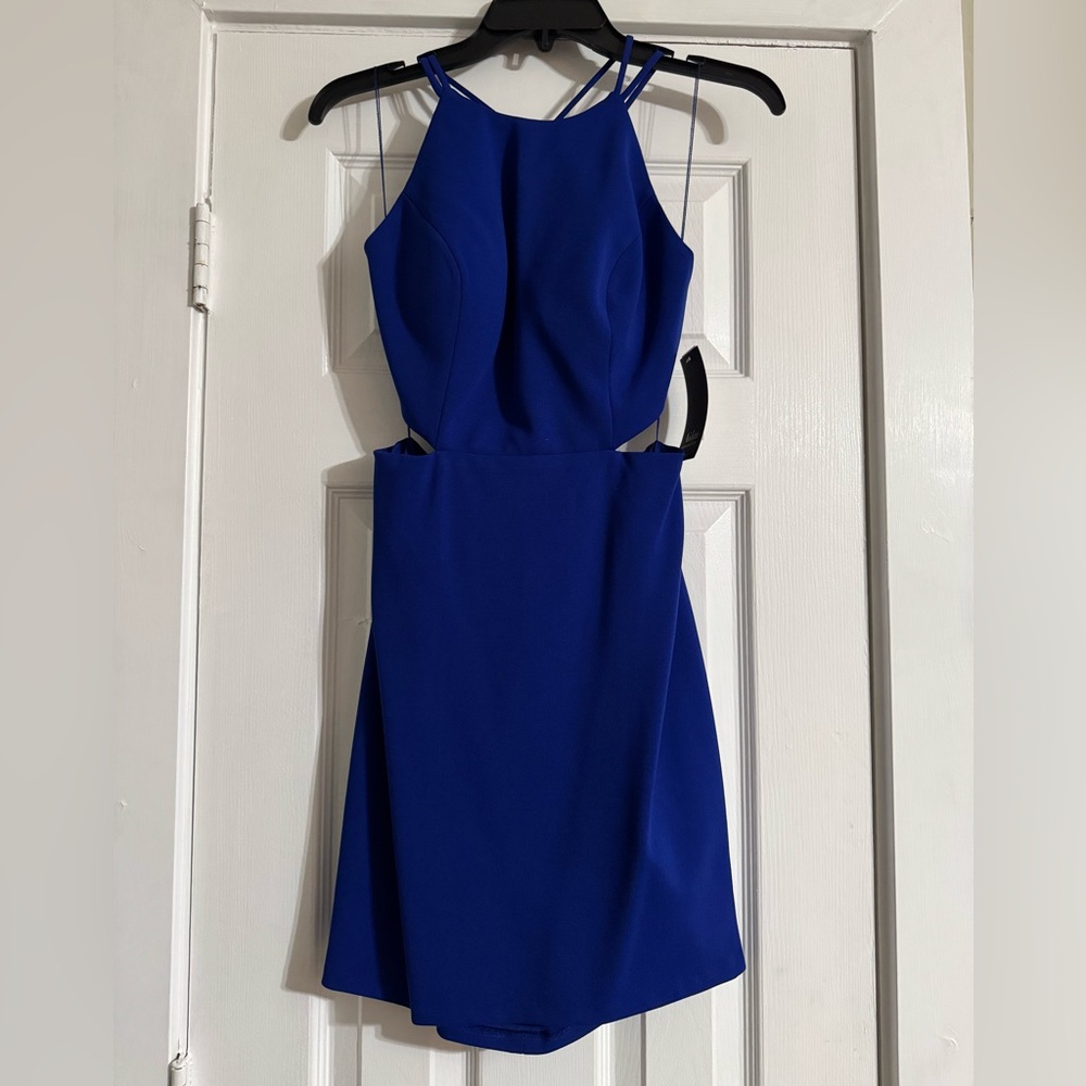 Aidan Mattox Royal Blue Backless Dress